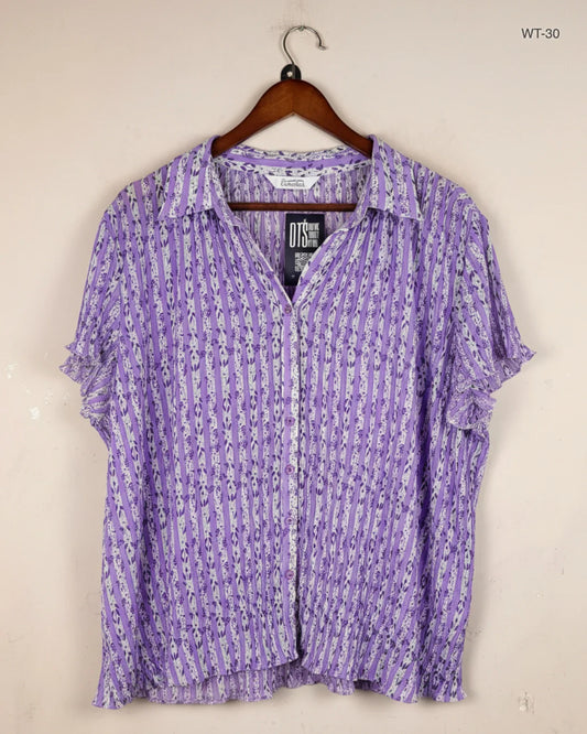 Secondhand Branded Womens Summer Tops by Classic, Purple Polyester fabric, Premium condition, for Women - Online Thrift Shop Islamabad Pakistan