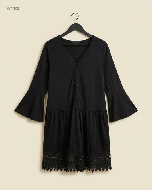 BODYFLIRT (WT-302) Bell-Sleeve Tunic Dress