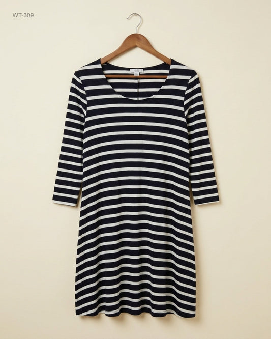 F&F (WT-309) Striped T-shirt Tunic Dress