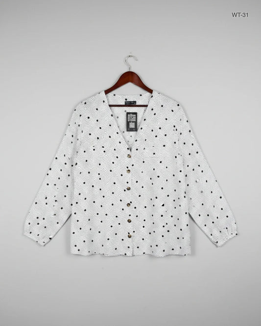 Secondhand Branded Womens Summer Tops by Papaya, White Viscose fabric, Premium condition, for Women - Online Thrift Shop Peshawar Pakistan