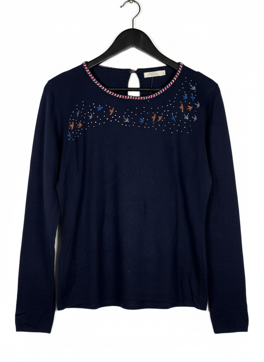 Secondhand Branded Winter Knitted Tops by MAELLA, BLUE POLYSTER fabric, EXCELLENT condition, for Women - Online Thrift Shop Peshawar Pakistan