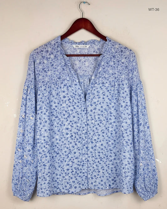 Premium Condition Womens Summer Tops | Preloved Zara | Navy Blue Viscose | Thrift Shop for Women Islamabad Pakistan | OTS