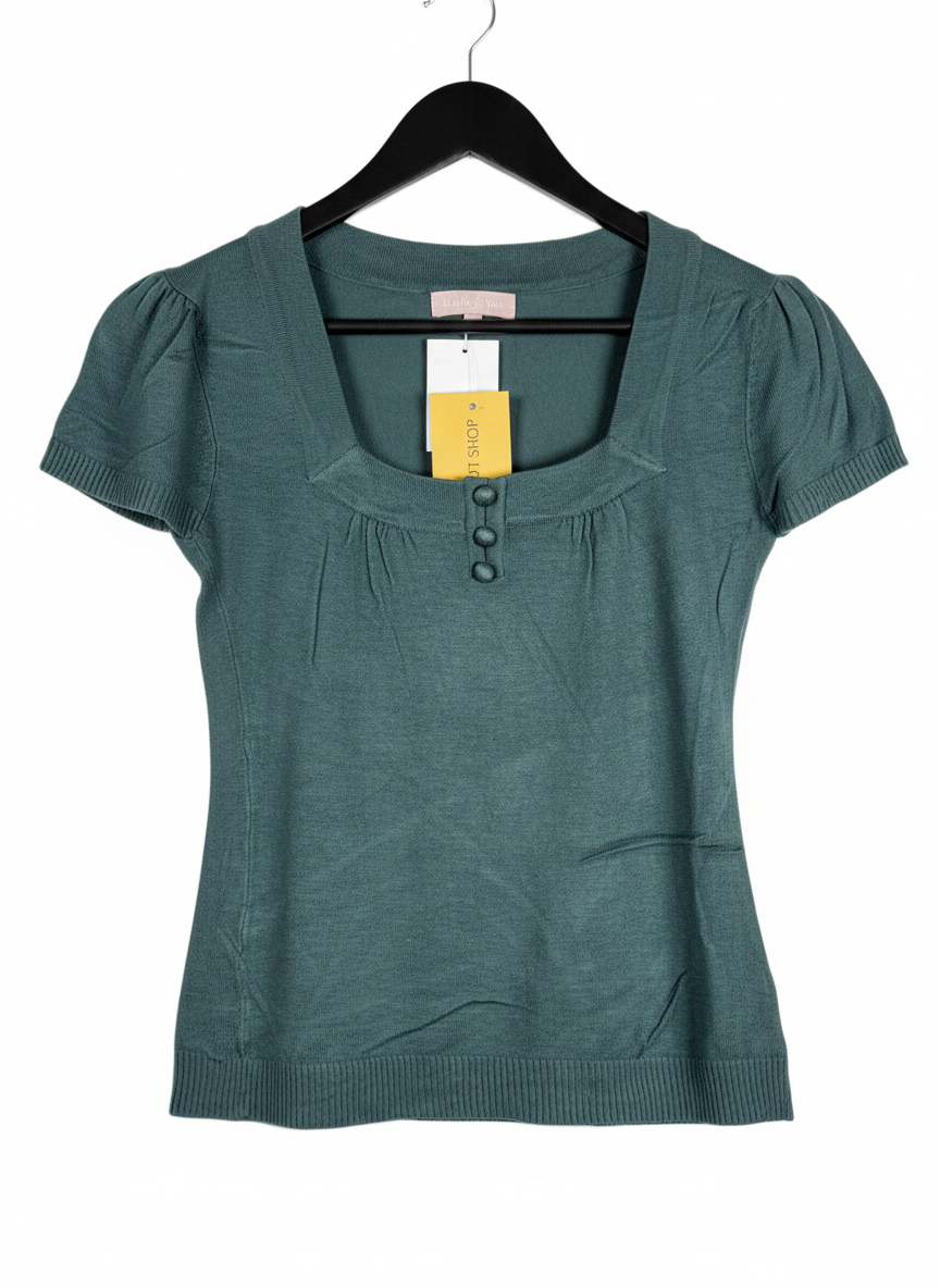 PREMIUM Condition Winter Knitted Tops | Preloved HABITS&MOI | GREEN VISCOSE | Thrift Shop for Women Karachi Pakistan | OTS