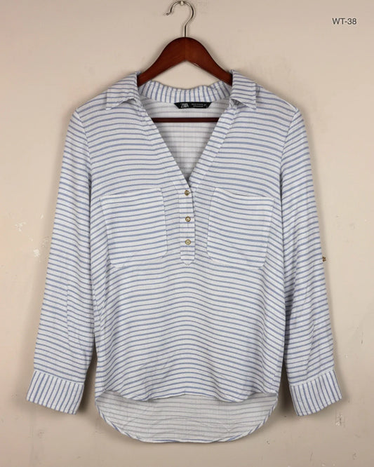 Womens Summer Tops | Zara | Preloved Branded | OffWhite Polyester | Excellent | OTS Thrift Store Islamabad Pakistan