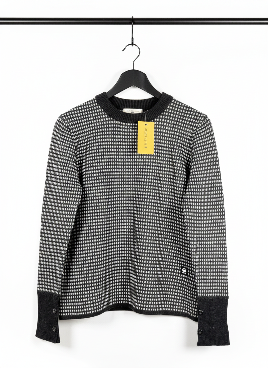 Winter Knitted Tops | G-STAR RAW | Preloved Branded | BLACK ACRYLIC | PREMIUM PLUS | OTS Thrift Store Karachi Pakistan