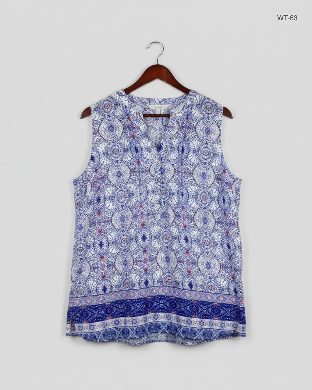 Secondhand Branded Womens Summer Tops by George, White & Blue Polyester fabric, Premium Plus condition, for Women - Online Thrift Shop Karachi Pakistan
