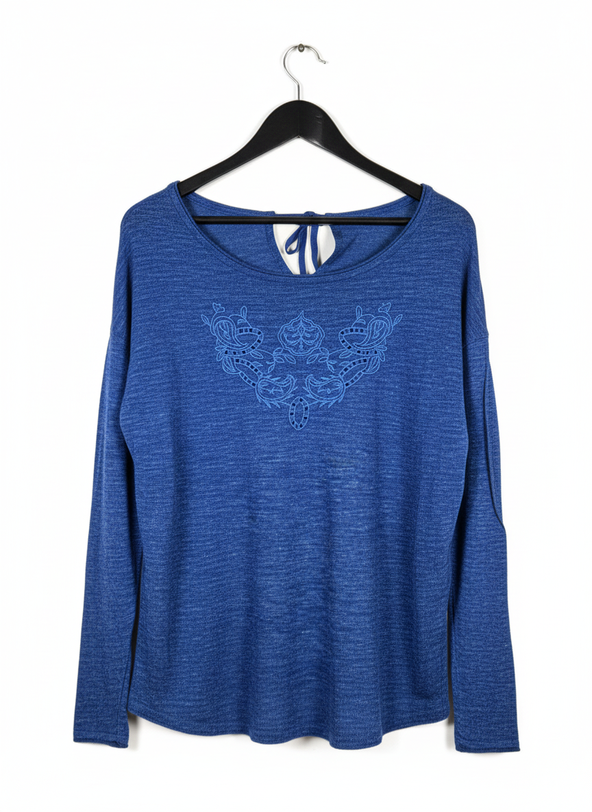 Winter Knitted Tops | CAMAIEU | Preloved Branded | BLUE ACRYLIC | PREMIUM | OTS Thrift Store Peshawar Pakistan