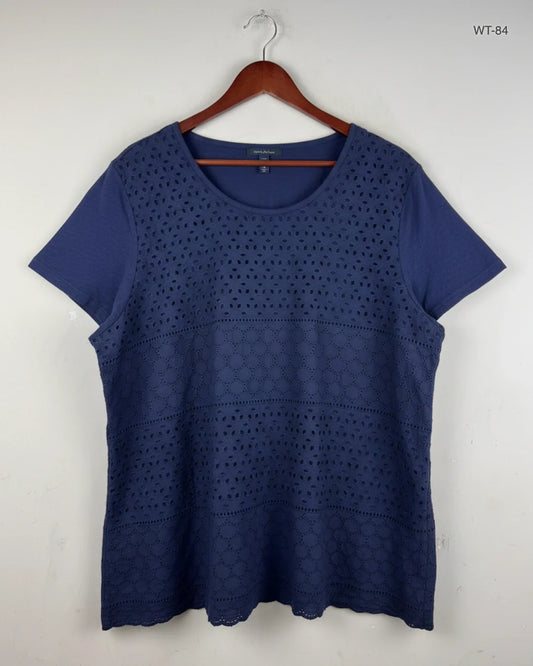 Premium Condition Womens Summer Tops | Preloved Tommy Hilfiger | Navy Blue Cotton | Thrift Shop for Women Karachi Pakistan | OTS