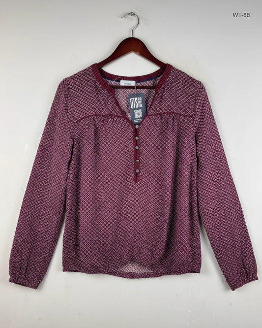 Secondhand Branded Womens Summer Tops by C&A, Maroon Viscose fabric, Premium condition, for Women - Online Thrift Shop Islamabad Pakistan