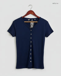 EMOI Blue Womens Tshirts (WTS-114)