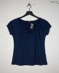 LIVRE Dark Blue Womens Tshirts (WTS-124)