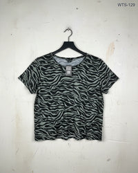 MARKS & SPENCER Black & Green Womens Tshirts (WTS-129)