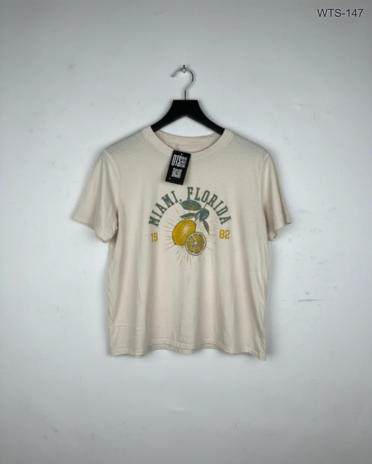 UK Imported secondhand Womens Tshirts - Primark brand, Beige Cotton, Premium condition, for - Online Thrift Store Karachi Pakistan
