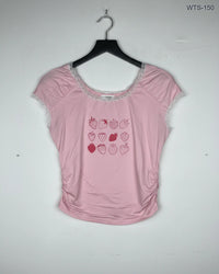 ROMWE Pink Womens Tshirts (WTS-150)