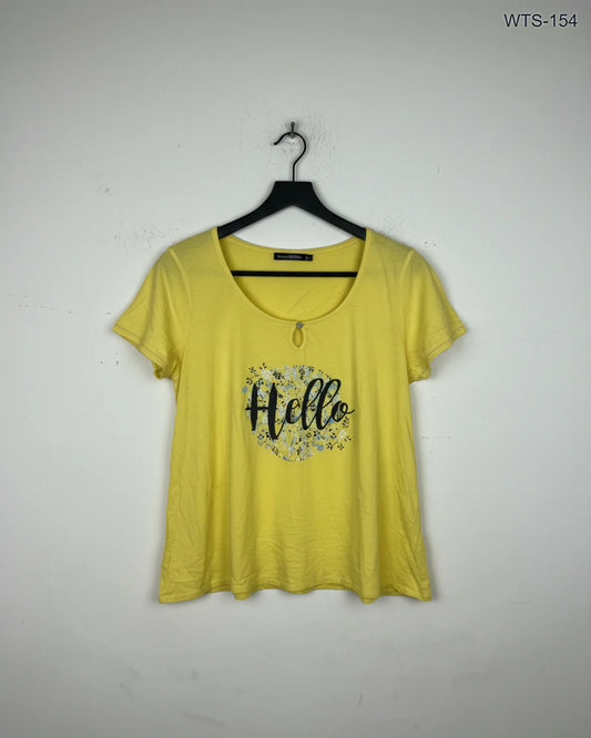 Premium Condition Womens Tshirts | Preloved KIABI | Yellow Cotton | Thrift Shop for Karachi Pakistan | OTS