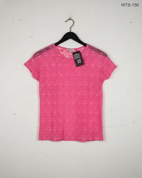 GIRLSWEAR Pink Womens Tshirts (WTS-156)