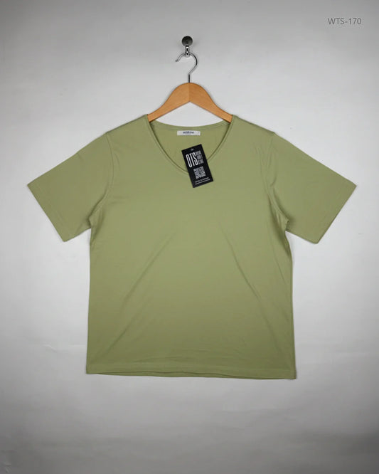 Womens Tshirts | LABLE CUT | Preloved Branded | Olive Cotton | Premium | OTS Thrift Store Islamabad Pakistan