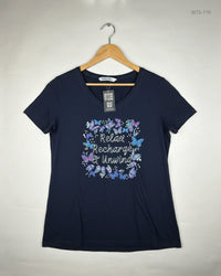 YOURS Dark Blue Womens Tshirts (WTS-176)