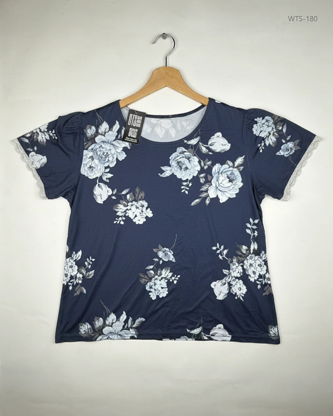 UK Imported secondhand Womens Tshirts - LABLE CUT brand, DarkBlue Polyester, Premium condition, for - Online Thrift Store Lahore Pakistan