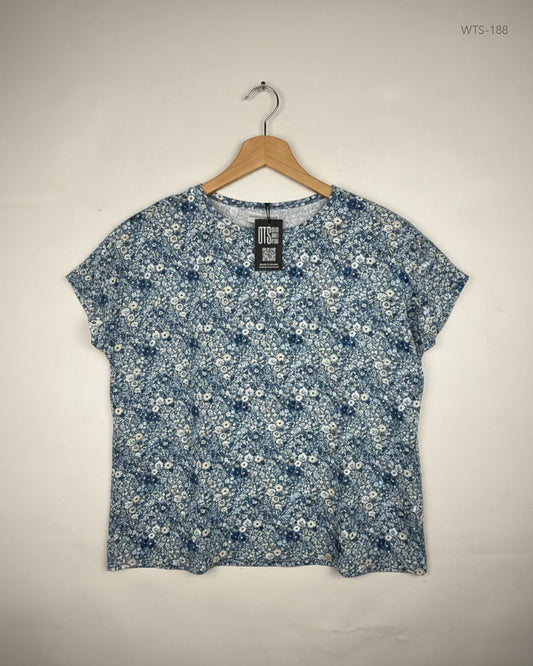 Shop Premium Womens Tshirts by ADPT | Preloved Branded Clothes | Blue Cotton | | OTS Thrift Store Lahore Pakistan