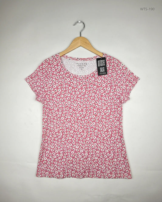 UK Imported secondhand Womens Tshirts - Papaya brand, Pink Cotton, Premium condition, for - Online Thrift Store Peshawar Pakistan