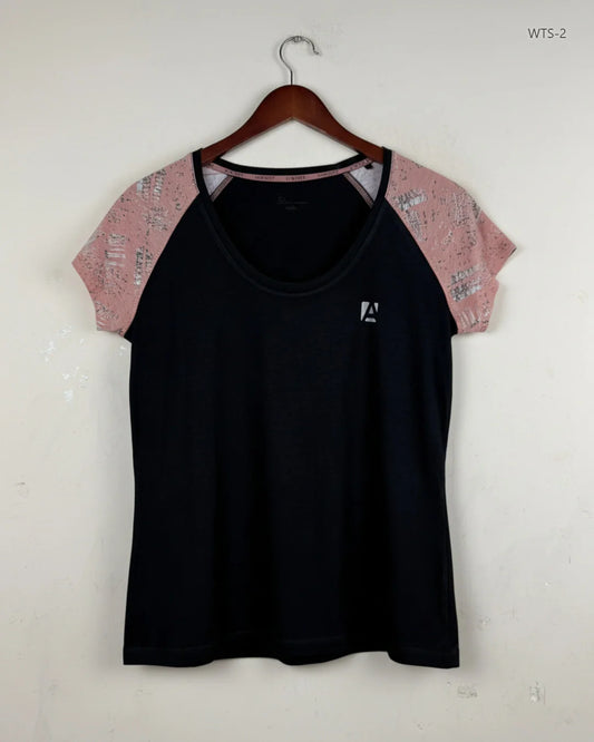 Shop Premium Womens Tshirts by Unknown | Preloved Branded Clothes | Black Cotton | Women | OTS Thrift Store Karachi Pakistan