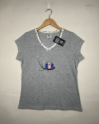 NIGHT OWL Gray Womens Tshirts (WTS-229)