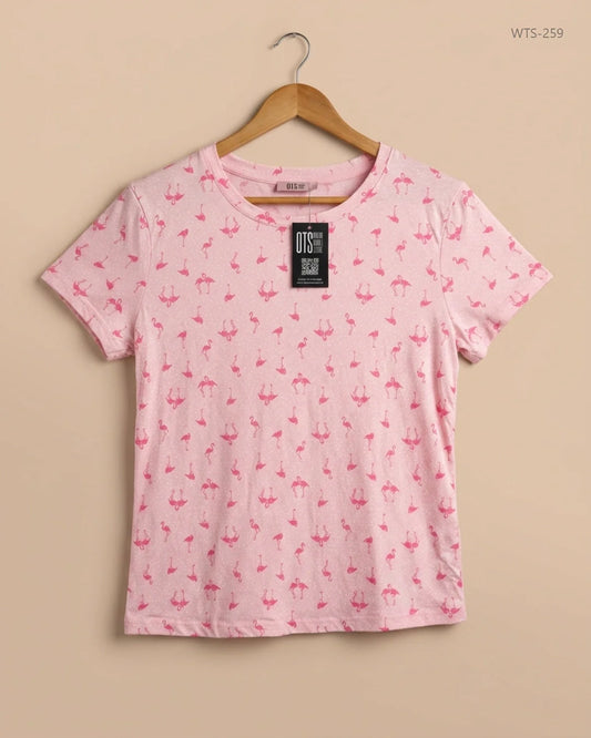 Preloved Premium Womens Tshirts by BOUX, Pink Polyster for Womens - OTS Thrift Shop Karachi Pakistan