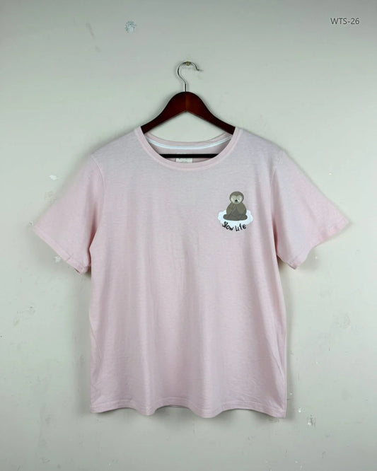 Shop Premium Womens Tshirts by F&F | Preloved Branded Clothes | Pink Cotton | Women | OTS Thrift Store Lahore Pakistan
