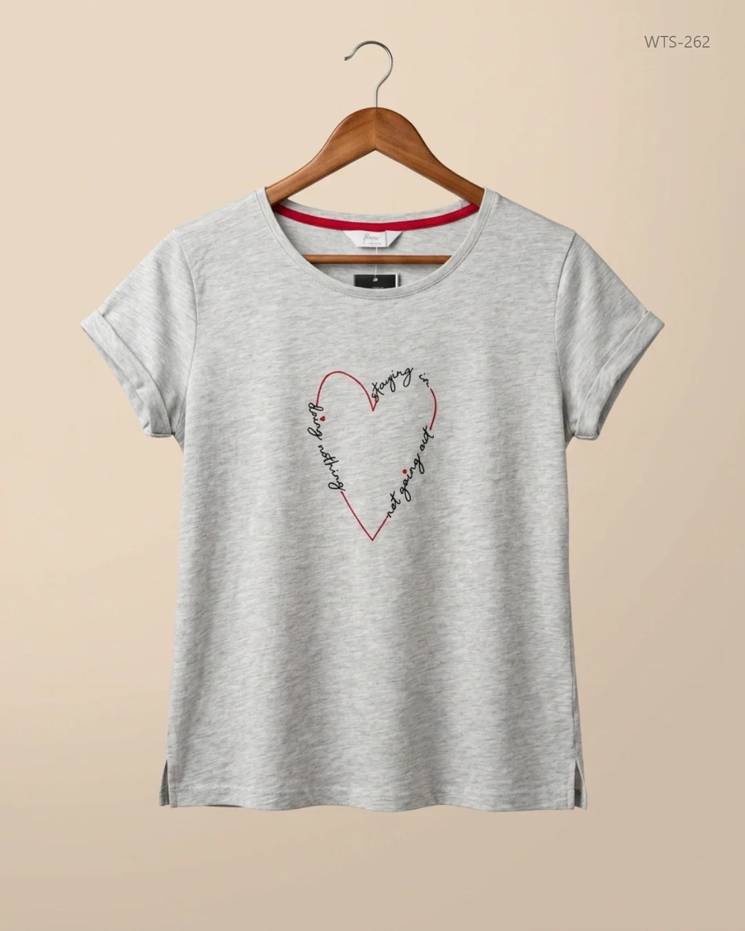 Secondhand Branded Womens Tshirts by Sleep well, Grey Cotton fabric, Premium condition, for Womens - Online Thrift Shop Lahore Pakistan