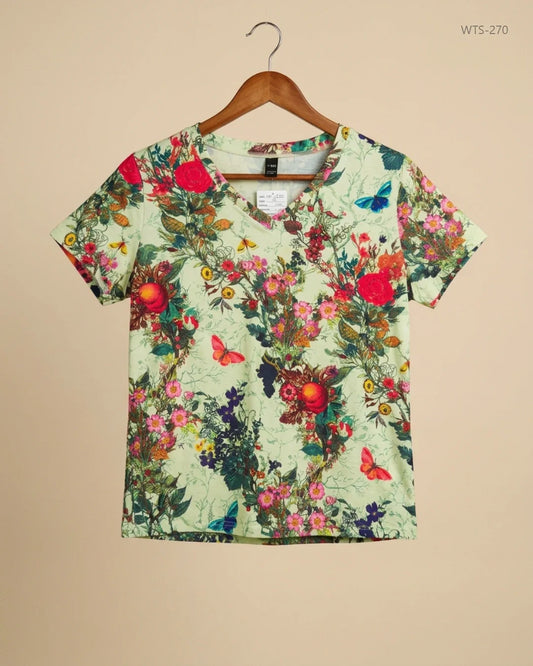Secondhand Branded Womens Tshirts by cut label, Multi Cotton fabric, Premium condition, for Womens - Online Thrift Shop Karachi Pakistan