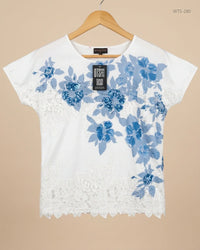 ANNA ROSE (WTS-280) Sky Blue Womens Tshirt