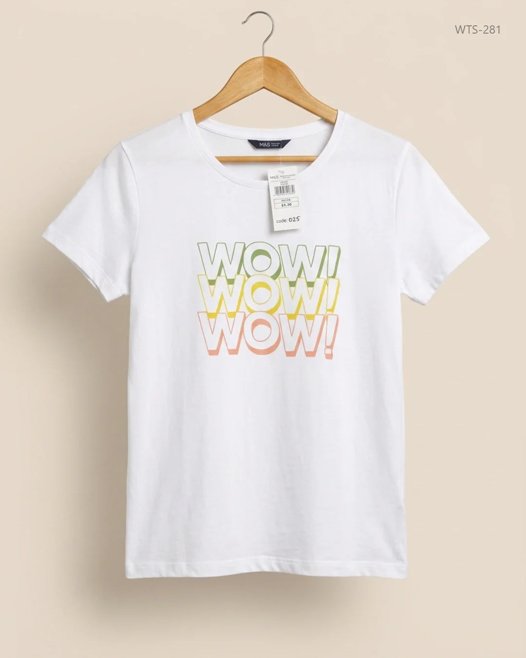 MARKS & SPENCER (WTS-281) White Womens Tshirt