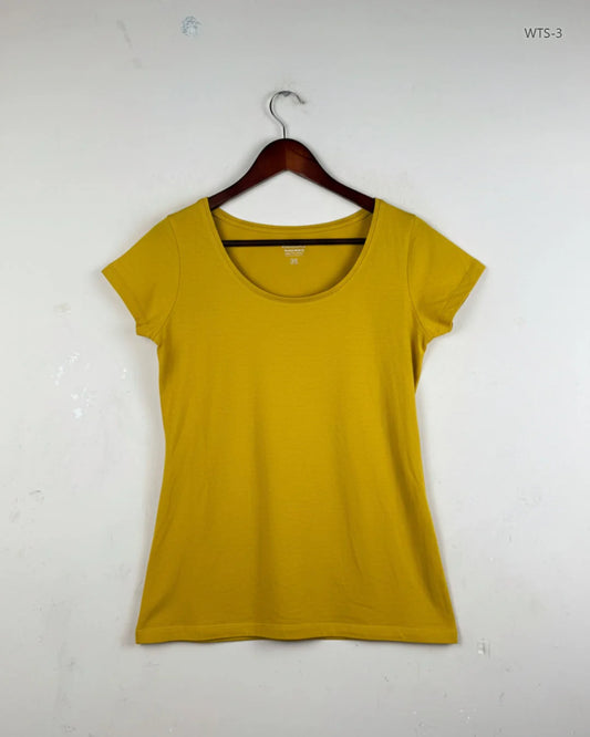 Secondhand Branded Womens Tshirts by zeeman, Mustered Cotton fabric, Premium condition, for Women - Online Thrift Shop Lahore Pakistan