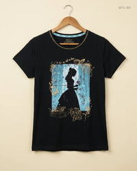 BELLE SURPRISE (WTS-303) Black Womens Tshirt