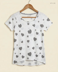 GINA (WTS-308) White Womens Tshirt