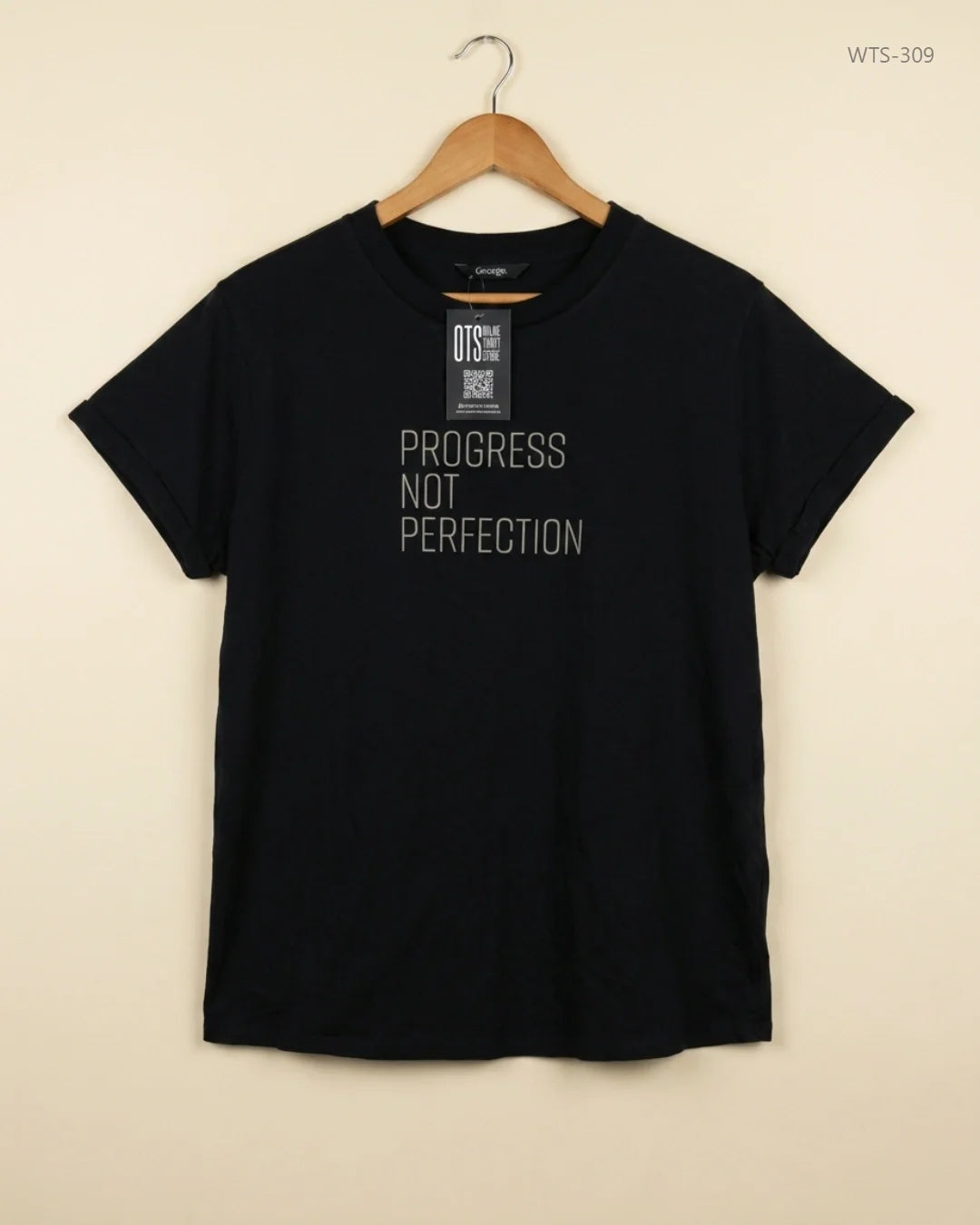 GEORGE (WTS-309) Black Womens Tshirt