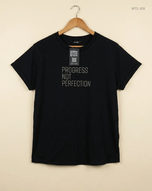 Shop Premium Womens Tshirts by George | Preloved Branded Clothes | Black Cotton | Womens | OTS Thrift Store Islamabad Pakistan