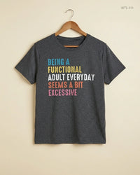 SHEIN (WTS-311) Charcoal Womens Tshirt