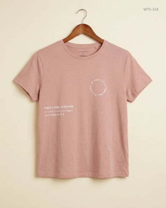 UK Imported secondhand Womens Tshirts - Primark brand, Teapink Cotton, Premium condition, for Womens - Online Thrift Store Islamabad Pakistan