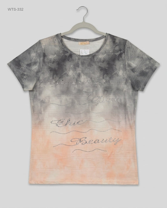 UK Imported secondhand Womens Tshirts - LETTICIA brand, Grey Polyester, Premium condition, for Womens - Online Thrift Store Lahore Pakistan