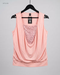 Shein (WTS-335) Draped Sleeveless Sequin Top