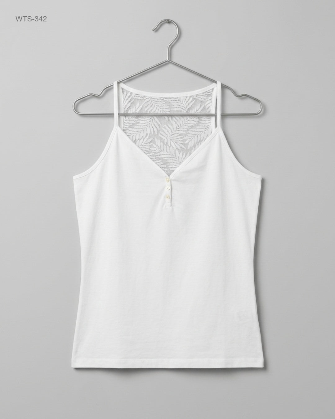 LOLALIZA (WTS-342) Lace-Back Henley Tank Top