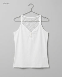 LOLALIZA (WTS-342) Lace-Back Henley Tank Top