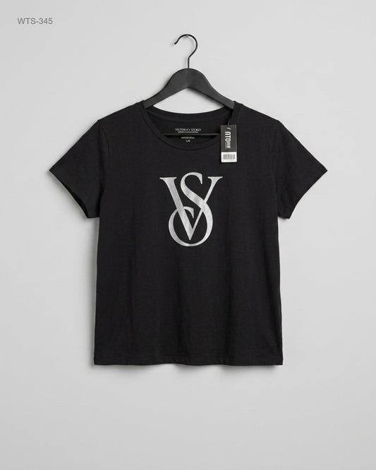 UK Imported secondhand Womens Tshirts - VICTORIA SECRET brand, Black Cotton, Premium condition, for Womens - Online Thrift Store Peshawar Pakistan