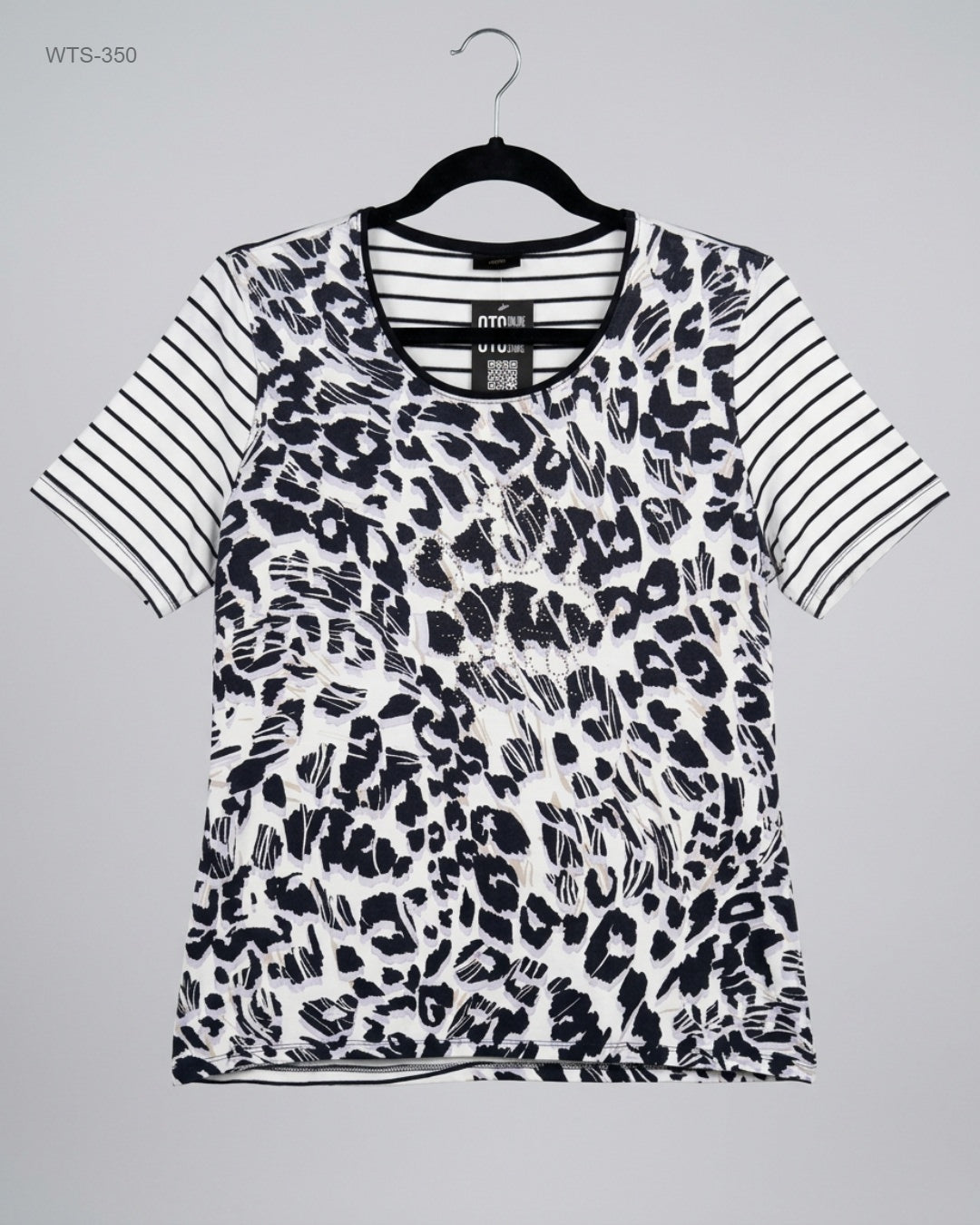 CUT LABEL (WTS-350) Graphic Mixed-Print T-Shirt