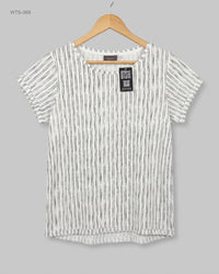 YESSICA (WTS-369) Short-Sleeve Striped Tee