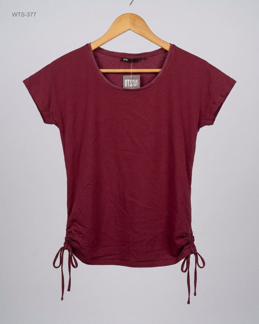 Premium Condition Womens Tshirts | Preloved WE | Maroon Polyester | Thrift Shop for Womens Lahore Pakistan | OTS