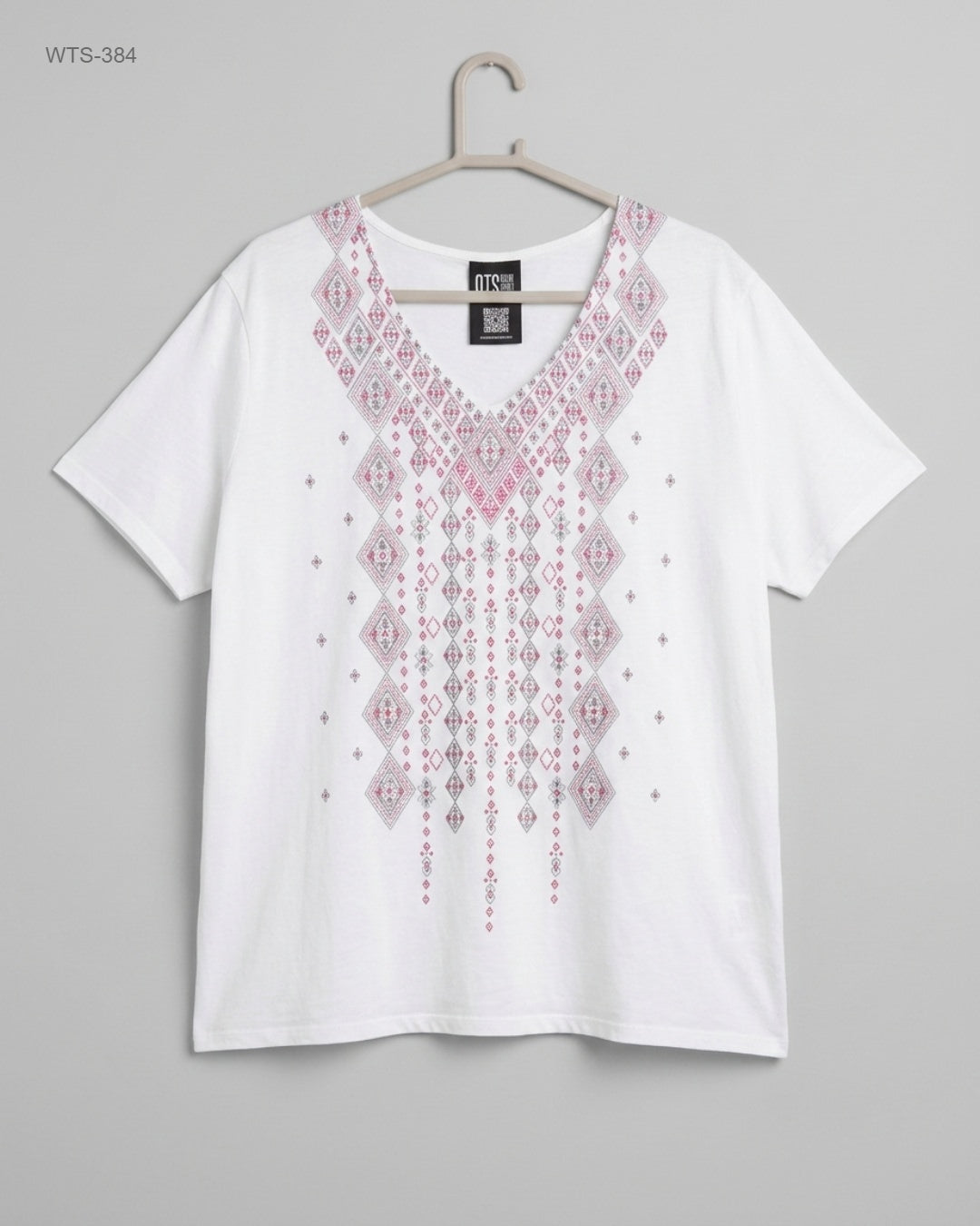 CUT LABEL (WTS-384) V-Neck Printed T-Shirt