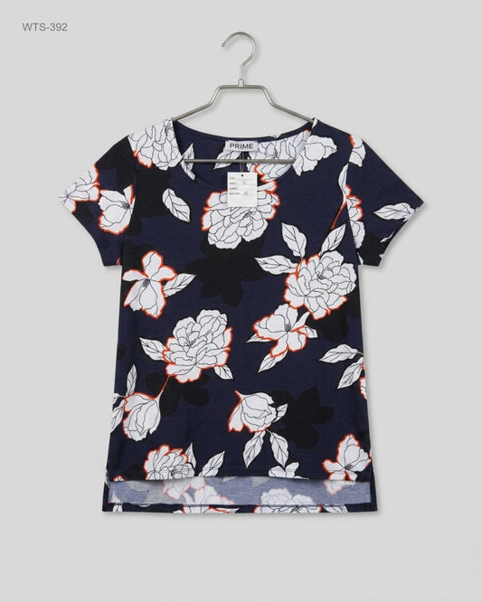 UK Imported secondhand Womens Tshirts - PETITE brand, DarkBlue Viscose, Premium condition, for Womens - Online Thrift Store Lahore Pakistan